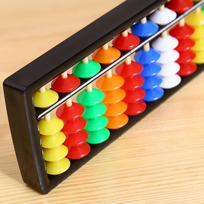 Toyvian 2pcs 13 Digits Rod Abacus Plastic Abacus Toy Kid Calculating Tool Math Teaching Aids for Kids Student (Assorted Color)