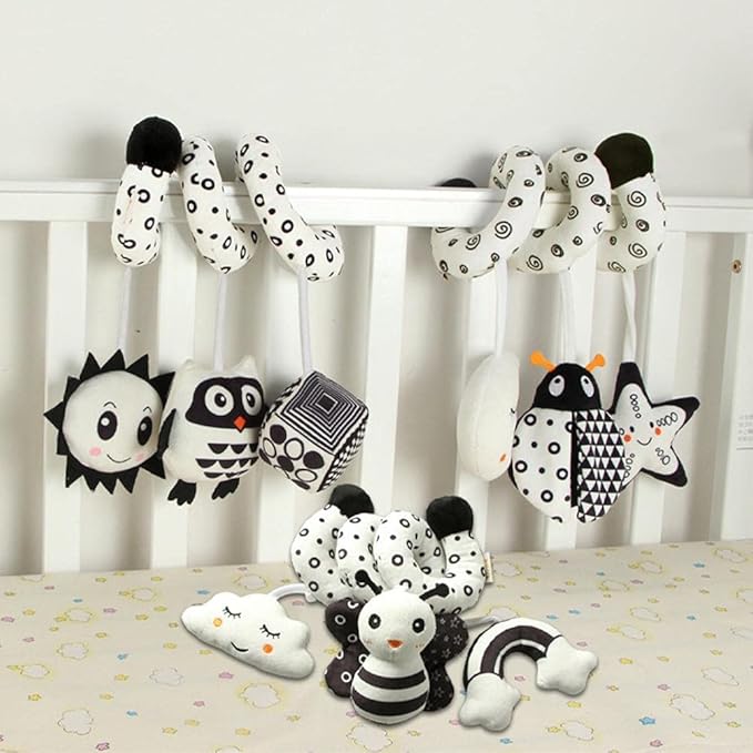 Baby Crib Pram Hanging Toys, Animal Stroller Car Seat Toy Hanging Rattles Bedside Crib Trolley for Newborn Kids ()