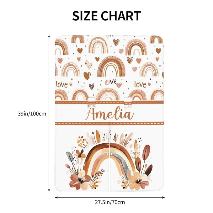 Personalized Boho Rainbow Baby Car Seat Canopy for Girls, Custom Name Baby Carseats Cover, Multi-use Nursing Covers Breastfeeding Scarf for Infant Newborn, Strollers Carseat Canopies