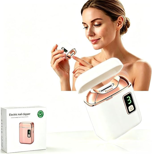 Electric Nail Clipper & Nail File - Automatic Baby Trimmer with LED Light, Rechargeable 3-Speed Quiet Safety Blades & Built-in Scrap Collection, Portable Nail Care for Infant, Kids, Adults, Elderly