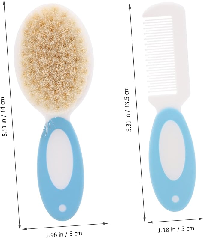 Baby Shampoo Brush Set Hair Accessories for Newborns Toddlers Gentle Wool Bristles