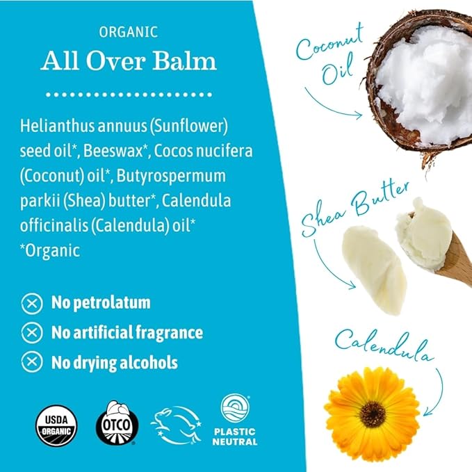 Earth Mama Organic All Over Balm - 4 oz (Pack of 2)