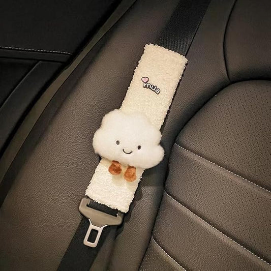 BNTR Car Seat Belt Cover 2PCS Stocking Stuffers Cute Creative White Cloud Safety Seatbelt Shoulder Pad Auto Accessory Neck Cushion Protector Seatbelt Shoulder Protector Nice Gift (2-Pack Cloud)