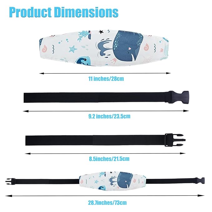 3 Pcs Baby Head Support for Car Seat Stroller Seat Neck Relief Head Band Straps Headrest for Toddler Kids Children Child Baby Infant Sleeping Traveling(White and Grey)