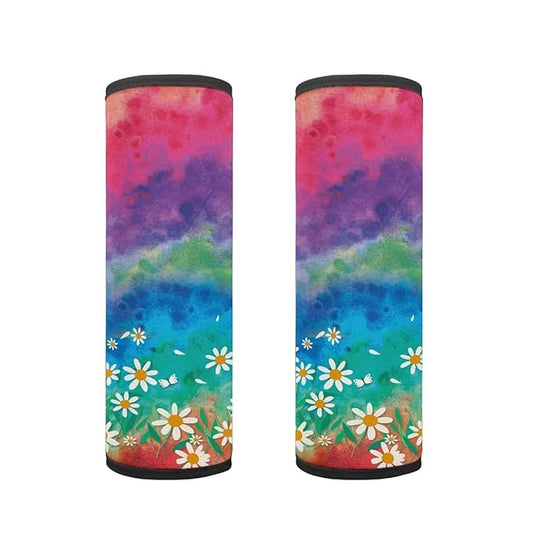 AFPANQZ Pretty Daisy Floral Car Seat Belt Covers Pads Set of 2 Piece Strap Shoulder Cushion Car Accessories Safety Seatbelt Cushion Pillow Universal Fit Bag Straps Pads for Kids Boys Girls Colorful