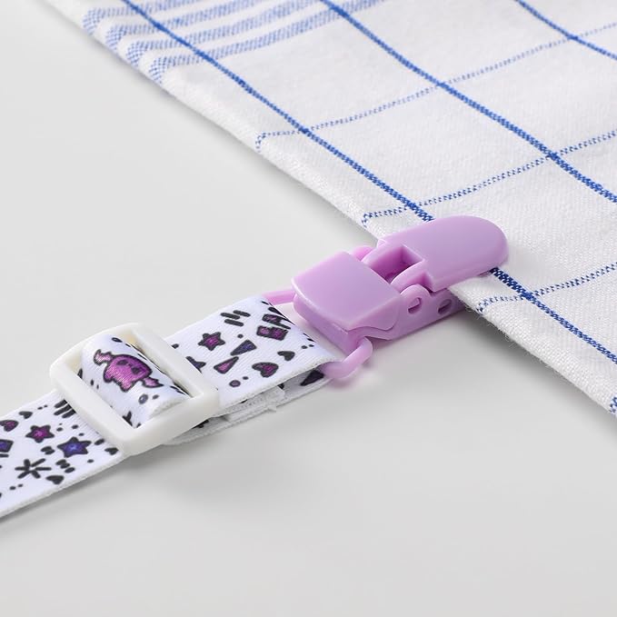 Cute Adult Pacifier Clips: Pacifier Holder Clip with Convenient Hook Loop - Bad Rock Bunny & Rabbit Windmill Puppy - 17 Inch Long 3 Pack Set