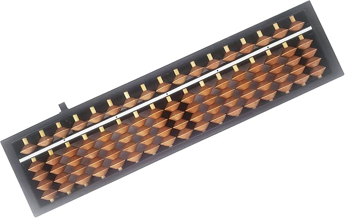 Digit Standard Abacus Soroban Professional 17 Column (10.2 inch) Math Abacus, Math Calculating Tool with Reset Button for Adults Kids (Brown)