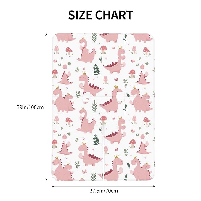 Cute Pastel Pink Dinosaurs Baby Car Seat Canopy Nursing for Breastfeeding Multi-Use Infant Stretchy Carrier Carseat Winter Cover for Newborn Girls Boys
