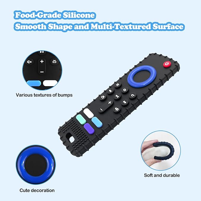 2 Pack Baby Infant Teething Toys for Babies 3-36 Months Remote Control Teether for Baby,Remote Teething Toys for Babies 0-6 Months