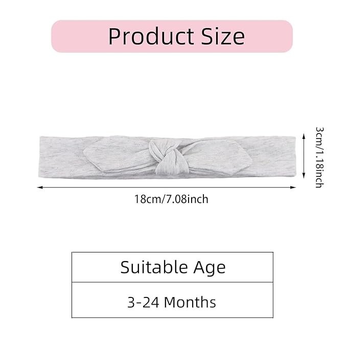 KIDOCHEESE Baby Headbands Soft Stretchy Baby Girl Bows Newborn Infant Toddler Headwrap Hair Accessories