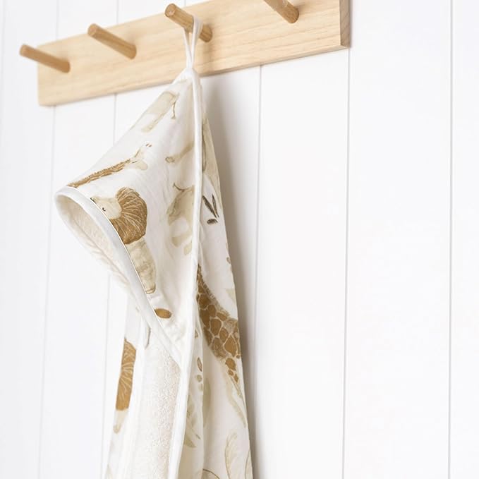 Crane Baby Hooded Towel, 100% Cotton & Terry Cloth Hooded Baby Towels for Boys & Girls, Safari Animal, 30" w x 30" h, Hooded Baby Beach Towel, Baby Pool Towel, Baby Bath Towel, Hooded Towels for Baby