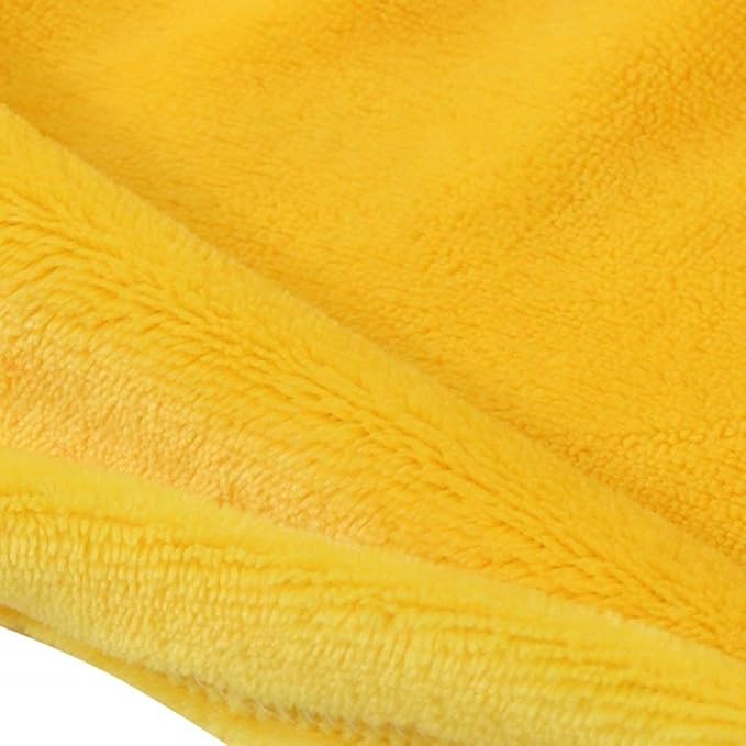 Vauwmsr Baby Hooded Blanket Ultra Soft Warm Newborn Infant Swaddle Wrap Bath Shower Towel, 25.6" x 39.4", Yellow