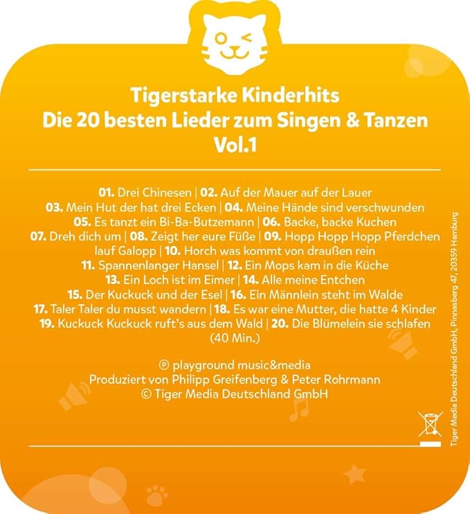 Tigerbox 4168 tigercard-The 20 Best Songs for Singing & Dancing