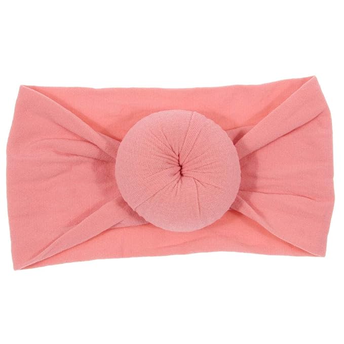 Nishine 6 Pack Cute Toddler Baby Girls Elastic Soft Nylon Headwraps Infant Knot Bow Headband Turban (Set 1)