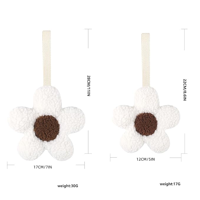 Baby Daisy Pacifier Holder,Light and Soft Dummy Holder Handmade 2 Pack, Decor for Nursing Kids Room
