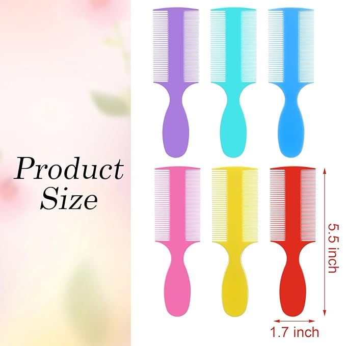 6 Pcs Baby Double Sided Fine Teeth Comb Dandruff and Lice Pet Flea Comb for Newborn Babies Adults Pets Baby Shower Gifts