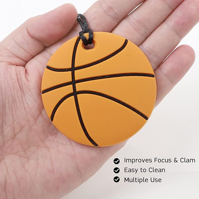 Sports Ball Series Baby Teething Toys,Food Grade Silicone Chew Teether for 3 Months+ Infant Boy and Girl,Toddler Sensory Chewing Teether,BPA Free (Basketball)