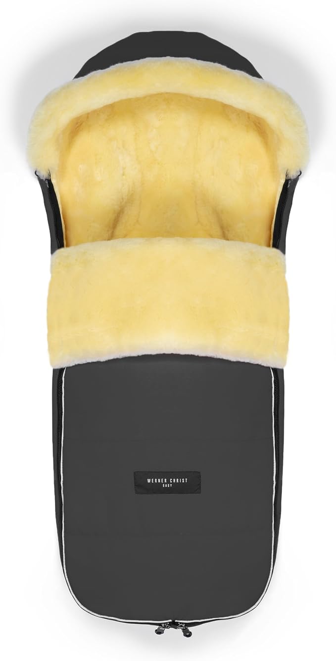 WERNER CHRIST Baby Sheepskin footmuff LADIS - for Small Travel Buggies (Children from 6 to 36 Months), Made of Medical Lambskin
