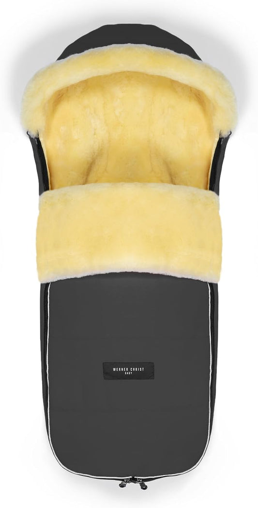 WERNER CHRIST Baby Sheepskin footmuff LADIS - for Small Travel Buggies (Children from 6 to 36 Months), Made of Medical Lambskin
