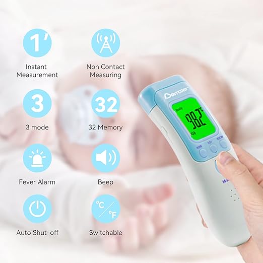 [Value Bundle] Berrcom Forehead Thermometer JXB183 & Berrcom Digital Non Contact Infrared Forehead Thermometer for Adults and Kids JXB178