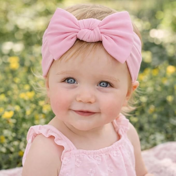 Baby Girl Headbands-Infant,Toddler Cotton Handmade Hairbands with Bows Child Hair Accessories