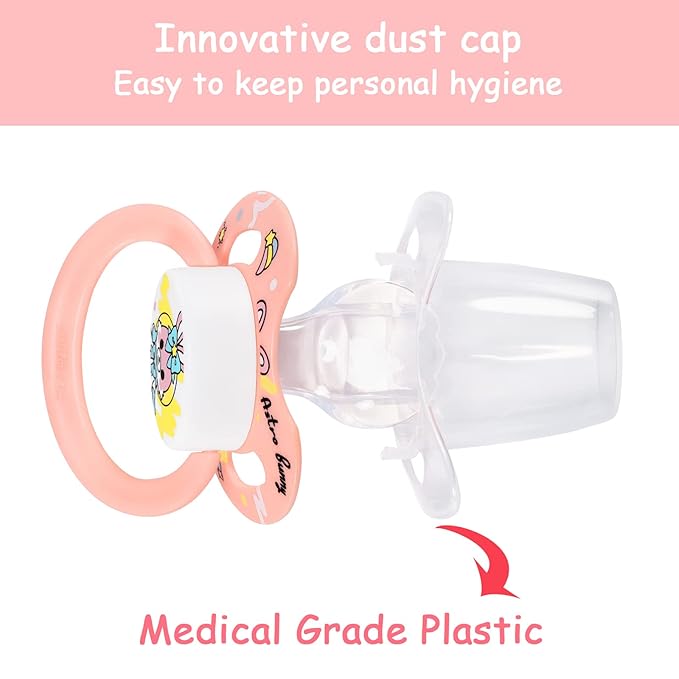 LittleForBig Bigshield Generation-II Adult Sized Pacifier Astro Babies Pink Bunny Pattern