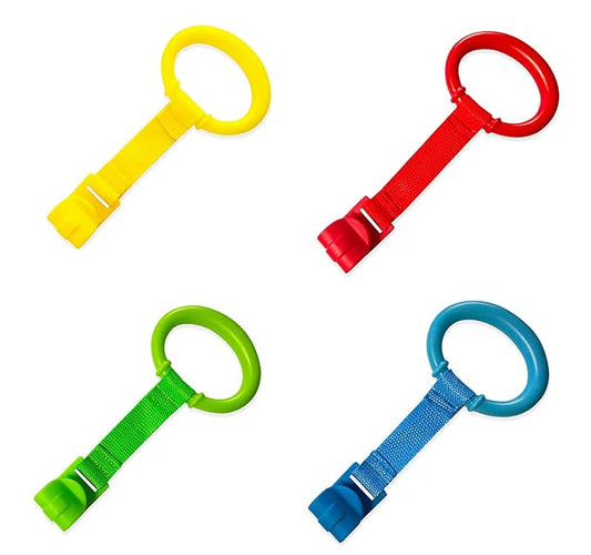 Baby Pull up Rings Playpen,Walking Exercises Assistant Stand Up Rings for Infant Toddler Baby Playpen 4 PCS
