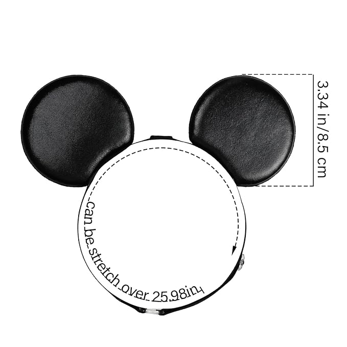 Adjustable Mouse Ears Headband, PU Ears Elastic Hairband for Unisex Kids Baby Boys Girls Kid Party Supplies