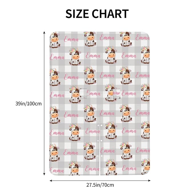 Personalized Farm Cow Floral Pink Baby Car Seat Canopy for Babies with Name, Custom Car Seat Covers for Girls, Peekaboo Opening Minky Nursing Breastfeeding Cover Infant Car Seat Canopies for Newborn