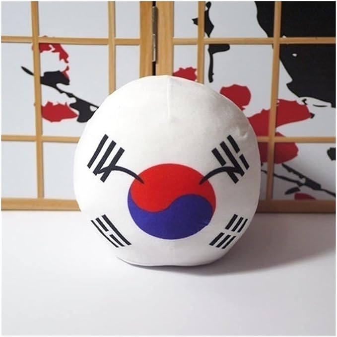 7.9in Poland Ball,Country Balls,South Korea, Canada, United Kingdom, France, Countryball,Decorations, Anime Cosplay, Plush Toys(Color :South Korea, Size : 20cm)
