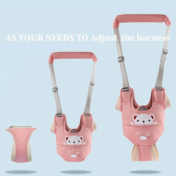 Baby Walking Harness Adjustable Handheld Kids Walker Helper Assistant Belt for Learning Walk Trainer Tool Walking Wing,Dark Blue