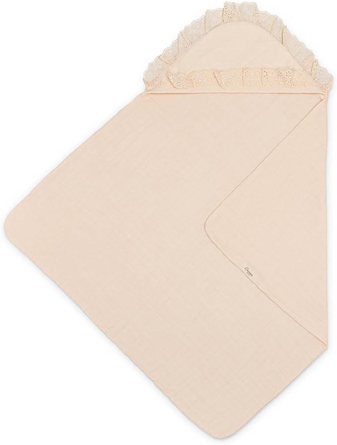 Crane Baby Hooded Towel, 100% Cotton & Terry Cloth Hooded Baby Towels for Girls, 30" x 30", Vintage Pink Baby Towels for Newborn, Newborn Bath Essentials, Toddler Beach Towel, Gifts for Newborns