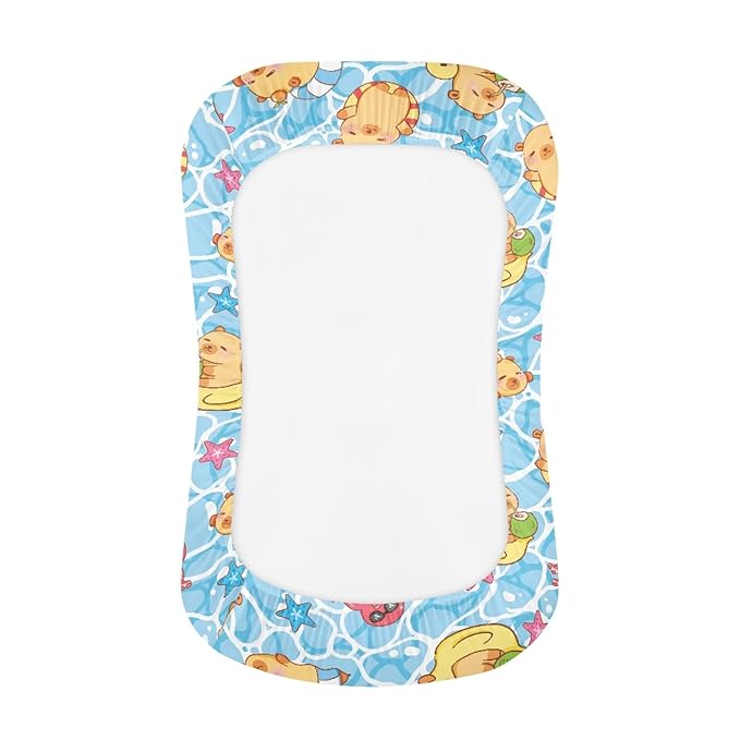 Summer Capybara Baby Lounger Cover for Boys Girls Newborn Infant Lounger Covers 31.5'' x 21.3'' Soft and Breathable Nest Replacement Slipcover Cute Octopus Print Snuggle Me Cover
