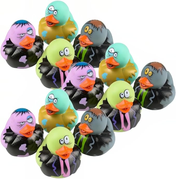 2-inch Zombie Rubber Duckies (Bulk Pack of 12 Ducks)