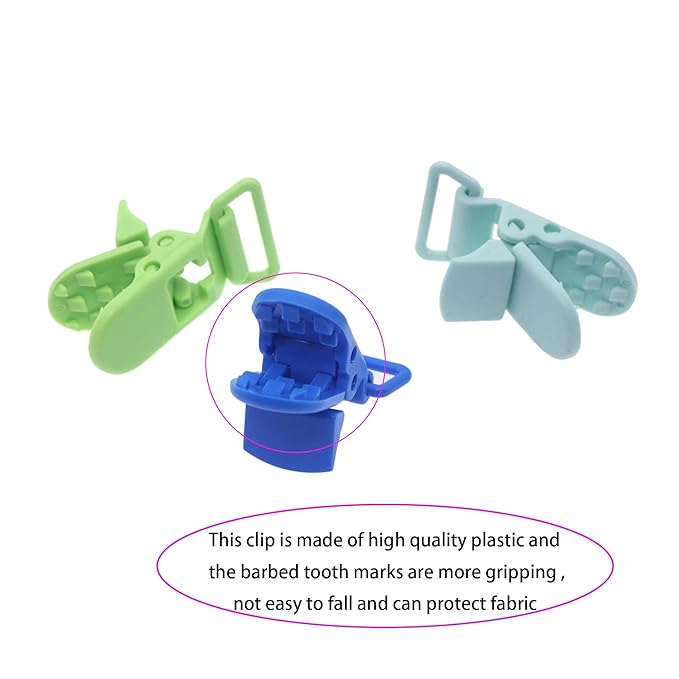 25Pcs Pacifier Clips Holders Suspender Mitten Binky Clip for DIY Dummy Chain Baby Blankets Bib Holder Suit for 20mm Ribbon (Mix 20 Color)