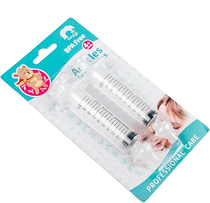 Infant Nasal Irrigator, 2 Box (Pack of 4) 10ml Portable Syringe Nose Wash Cleaner for Babies & Toddlers, Nasal Cavity Congestion Relief Device with Soft Silicone Tip