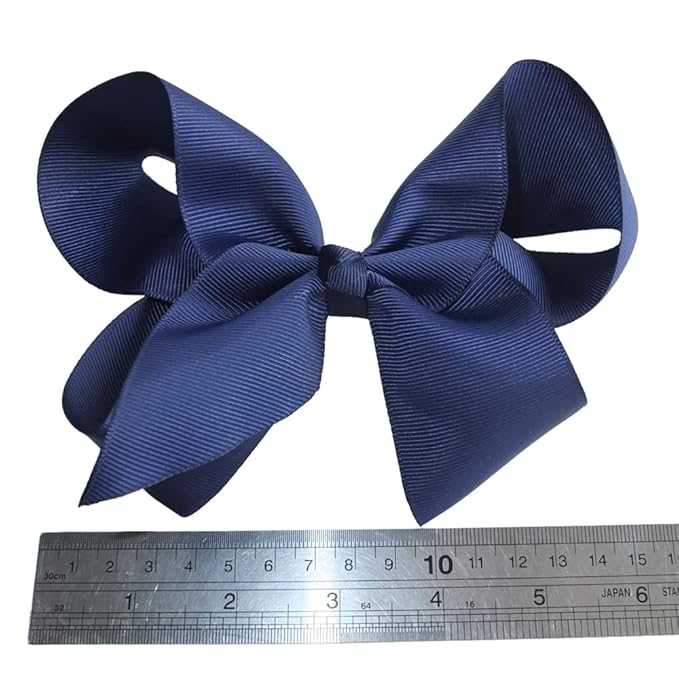 24 Pack 6 Inch Hair Bow Clips for Little Girls Grosgrain Ribbon Bow Alligator Clip Toddler Baby Girl Kids Teens Jojo Bows Hair Accessories (24 Colors/6 Inch)