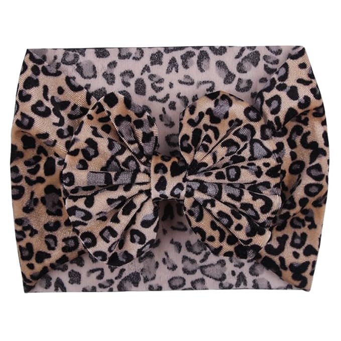 Bows for Baby Girls Headband, Newborn Bows Headbands Baby Hair Bows Hairbands Hair Accessories.(FD104) (leopard headband)
