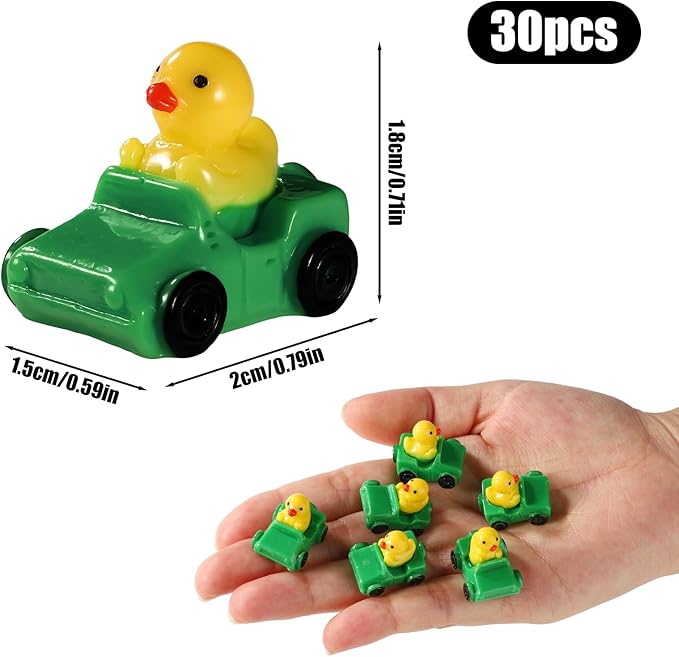 30pcs Ducks in a Car, Resin Car Ducking Set Cute Mini Car Ducks Unique Resin Ducks Micro Landscape Duck Mini Ducks Car Dashboard Decor for Home Car Office Decor(Dark Green)