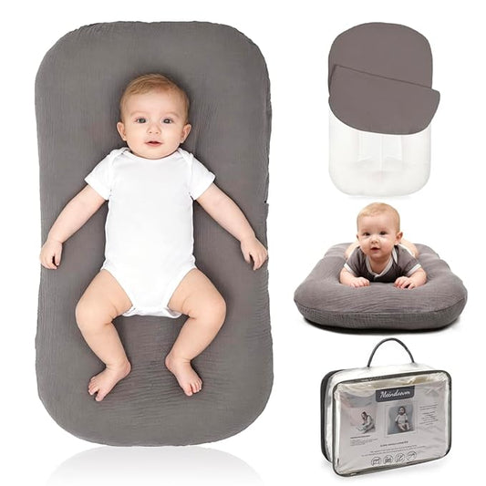 Baby Support Cushion - Snuggle Cozy Me Infant Support Cushion for Newborns | Breathable & Soft, Portable Awake-Time Pad, Essential Baby Gift (Support Cover Included)