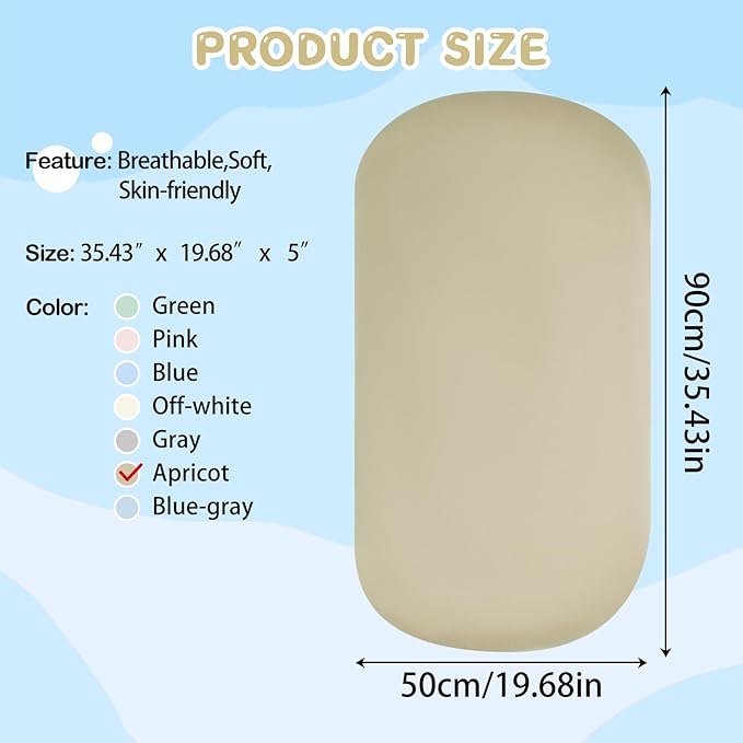 Lucakuins Infant Support Cushion, 0-24 Months Newborn Baby Support Cushion with Cover, Portable Playing Time Mat for Home and Travel, Soft Cotton, Supervised Use, Baby Essentials Gift (Apricot)