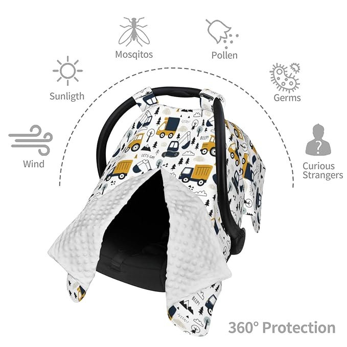 Cars Truck Tractor Baby Car Seat Canopy Nursing Cover for Newborn Car Seat Breastfeeding Covers Blanket Newborn Shower Gift