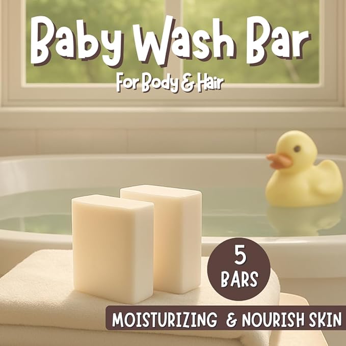 Fragrance Free Baby Bar Soap for Sensitive Skin | Unscented Natural soap bar for toddlers kids adults with gentle skin | Organic ING | Made in USA | 5 Bars (3.5 oz Each)