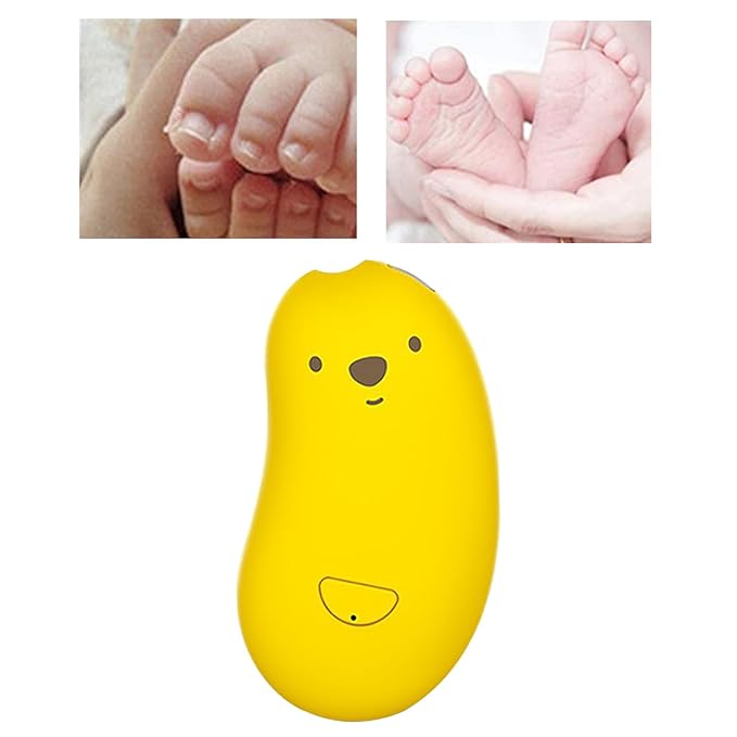Electric Nail Clipper, Baby Nail Grinder, Electric Nail File Drill for Baby with 6 Grinding Heads, USB Charging Safety Fingernail Trimmer, Lightweight and Portable (Yellow)