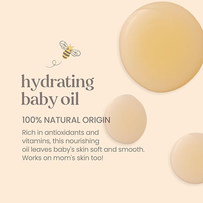 Burt's Bees Baby Nourishing Baby Oil, Formulated for Delicate Skin, Pediatrician Tested, 100% Natural Origin Baby Skin Care, 5 Oz (Pack of 3)