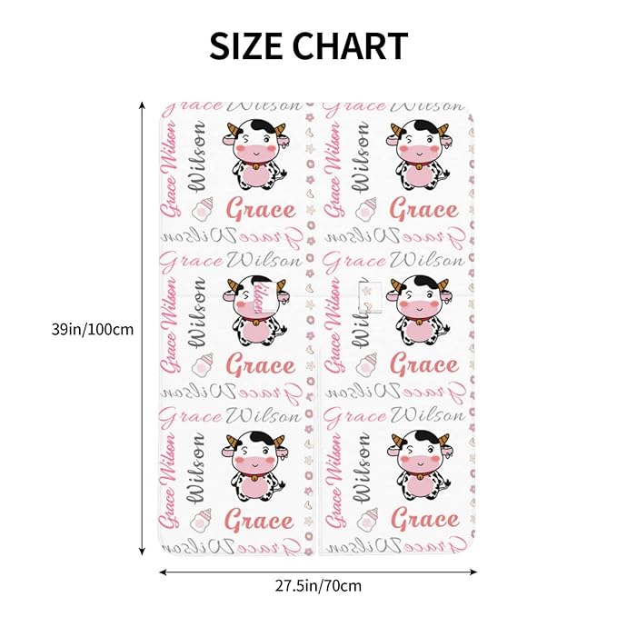 Personalized Cute Little Cow Baby Car Seats Canopy for Babies with Name, Custom Monogram Car Seat Covers for Girls, Opening Minky Nursing Breastfeeding Cover Infant Carseat Canopies for Newborn