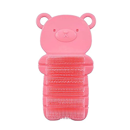 Nail Scrubber Brush Kids, Finger Nails Scrub Scrubbing Cleaning Brushes with Soft Bristle for Baby Children, Cute Animal Style and 2 Colors Choice (Pink)