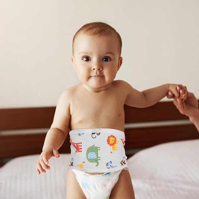 Healifty 4Pcs Baby Belly Band for Newborns Soft Breathable Cotton Babies Infant Umbilical Belt Cords Wrap Cover for Colic Relief and Warmth Toddler Abdomen Protection Band 0-12 Months