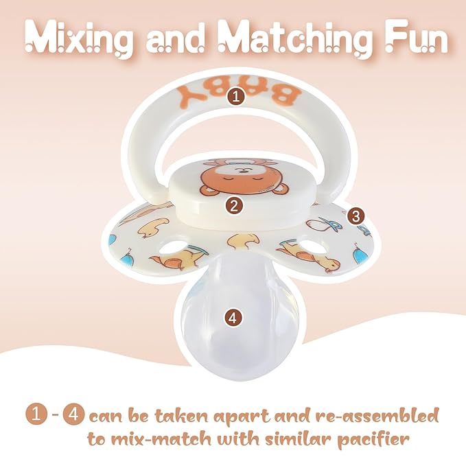 Adult Pacifier Age Regression Stuff: Cute Big Size Silicone Binky for Adults - Large Shield Pici for Sleep