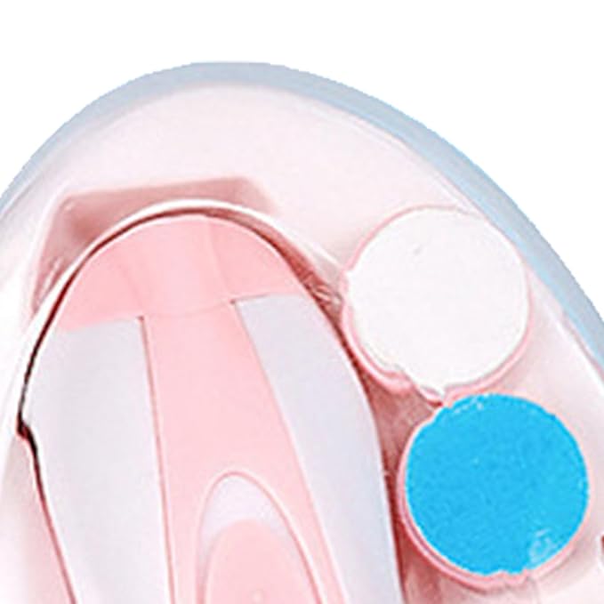 Baby Electric Nail Trimmer, LED Baby Nail File Electric Nail Trimmer Manicure Set Toes Fingernails Care Trim Polish Kit for Toddlers Kids Newborn (Light Pink)